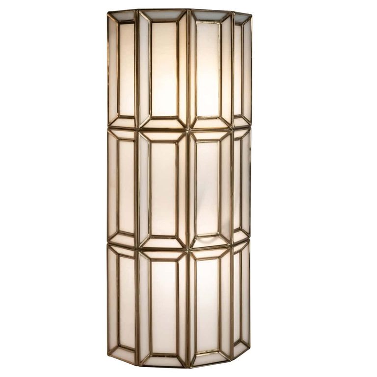 Opal Wall Lamp - Antique Brass - Glass and Metal
