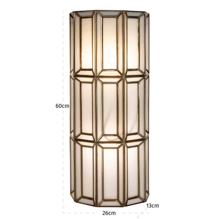 Opal Wall Lamp - Antique Brass - Glass and Metal