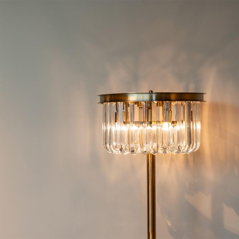 Dagmar Glass and Bronze Metal Floor Lamp