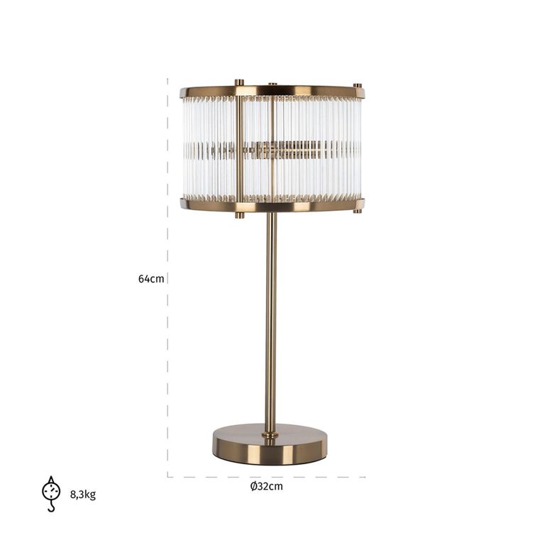 Loiza Glass and Brushed Gold Table Lamp