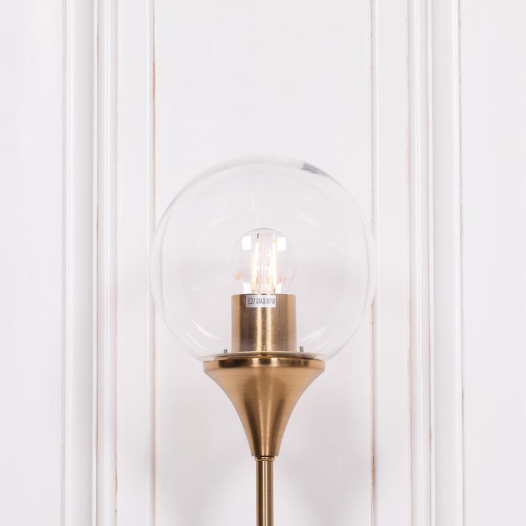 Arriba Wall Light - Satin Gold and Glass Ball