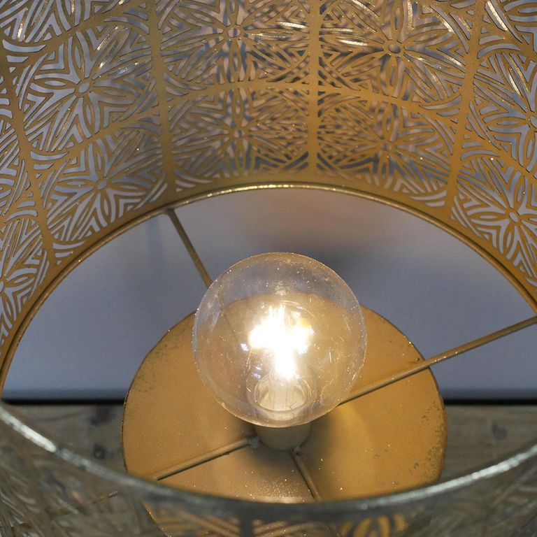 Brushed Gold Table Lamp - Set of 2 - Metal