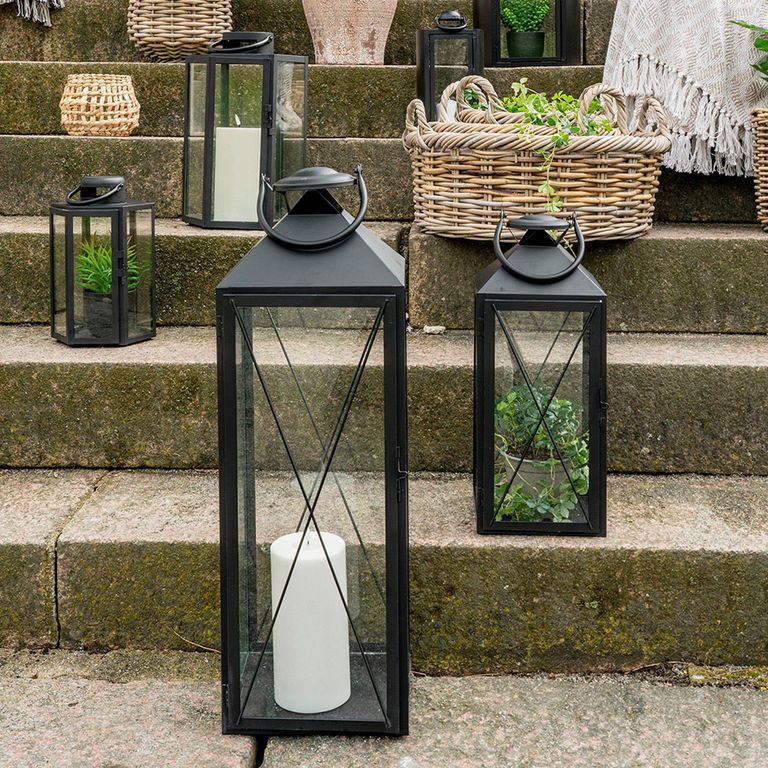 Casa Lantern - Black Metal - Set of 2