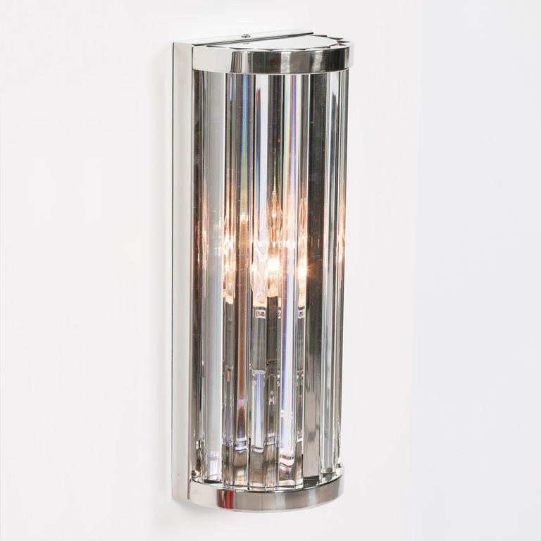 Deco Wall Light - Chrome and Glass - 39cm