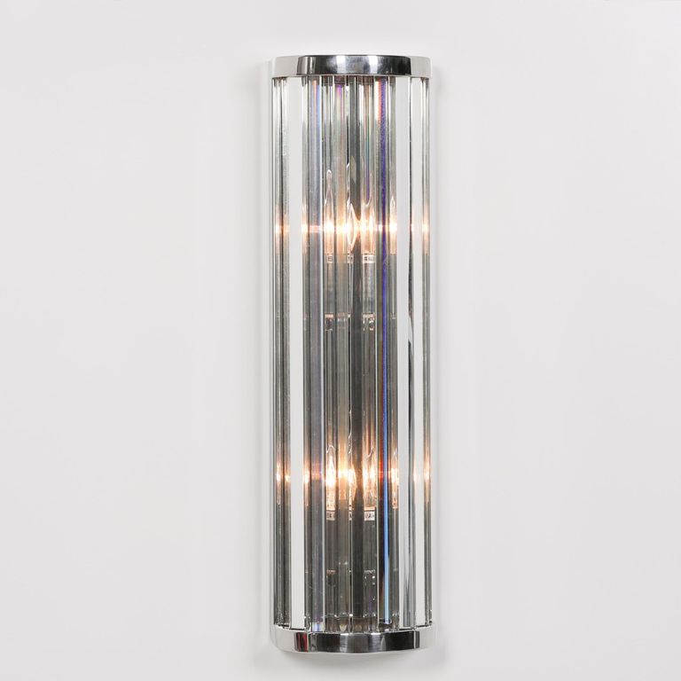 Deco Wall Light - Chrome and Glass - 55cm