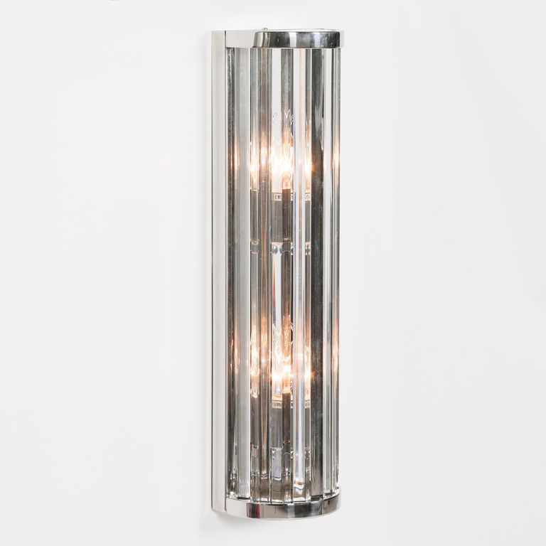 Deco Wall Light - Chrome and Glass - 55cm