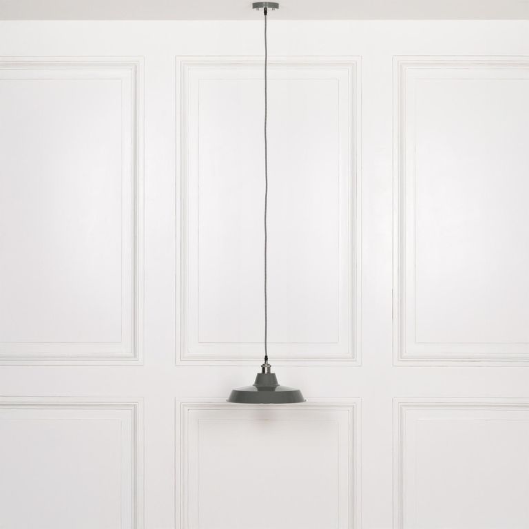 Pendant Light - Factory Style - Grey Painted Metal - 36cm