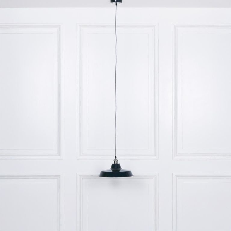 Factory Style Pendant Light - Royal Blue Painted Metal - 36cm