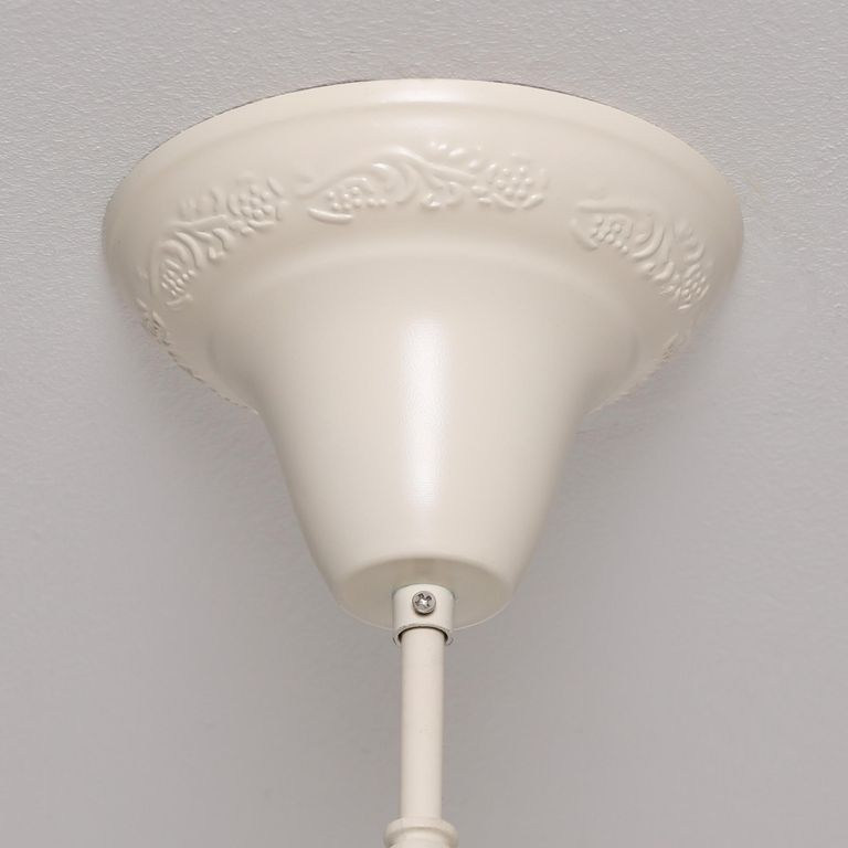 French Style Shallow Cut Glass Chandelier - Cream - 6 Branch