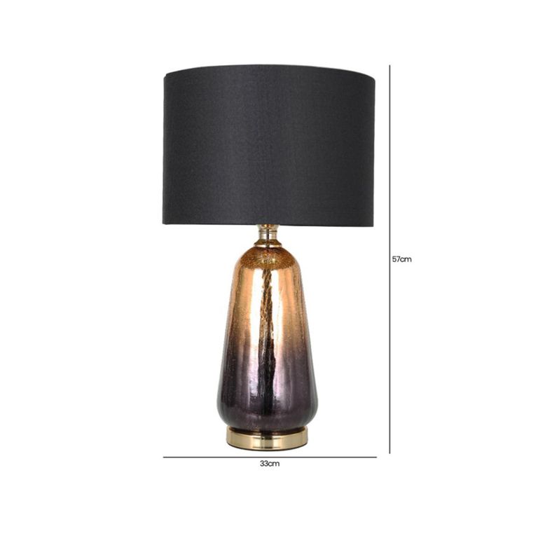 Table Lamp - Gold and Black Ombre Glass