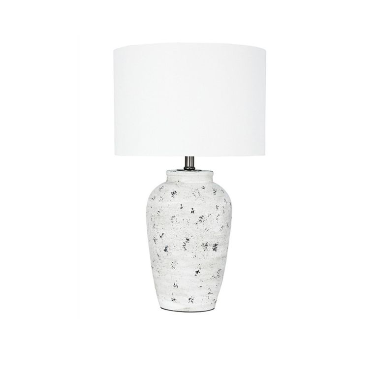 Table Lamp - Grey and White Polyresin