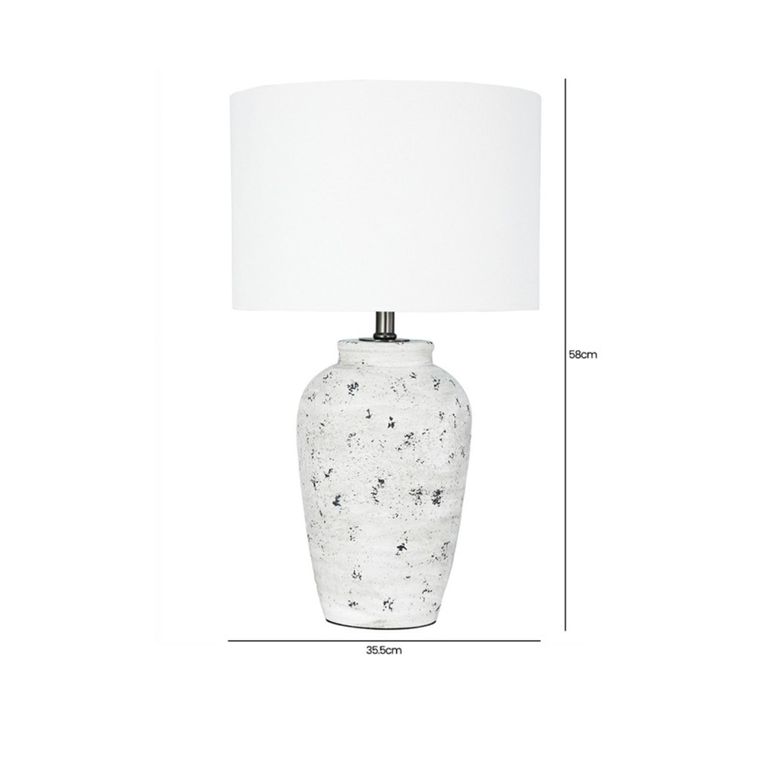 Table Lamp - Grey and White Polyresin