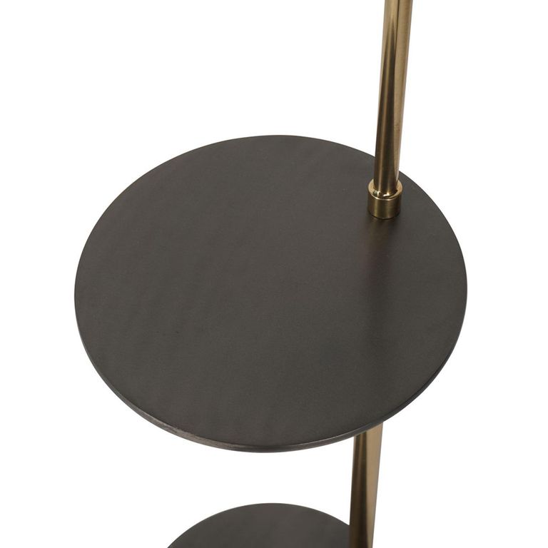 Amelie Floor Lamp - Grey Metal with Table