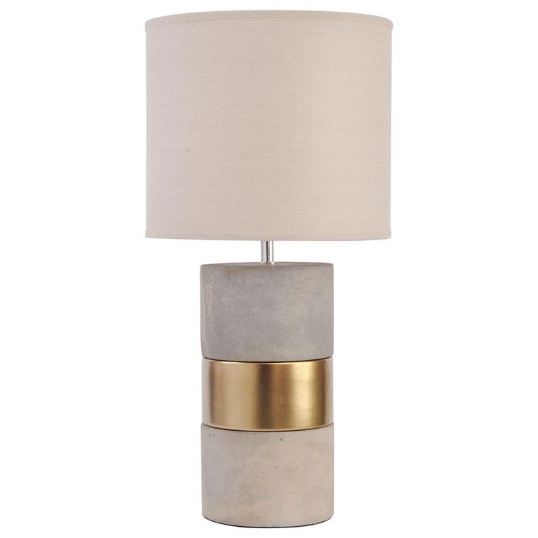 Table Lamp - Grey and Gold Ceramic