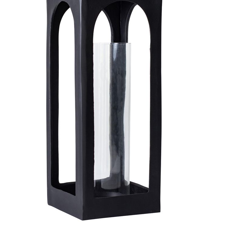 Halden Floor Lantern - Black Metal - Medium