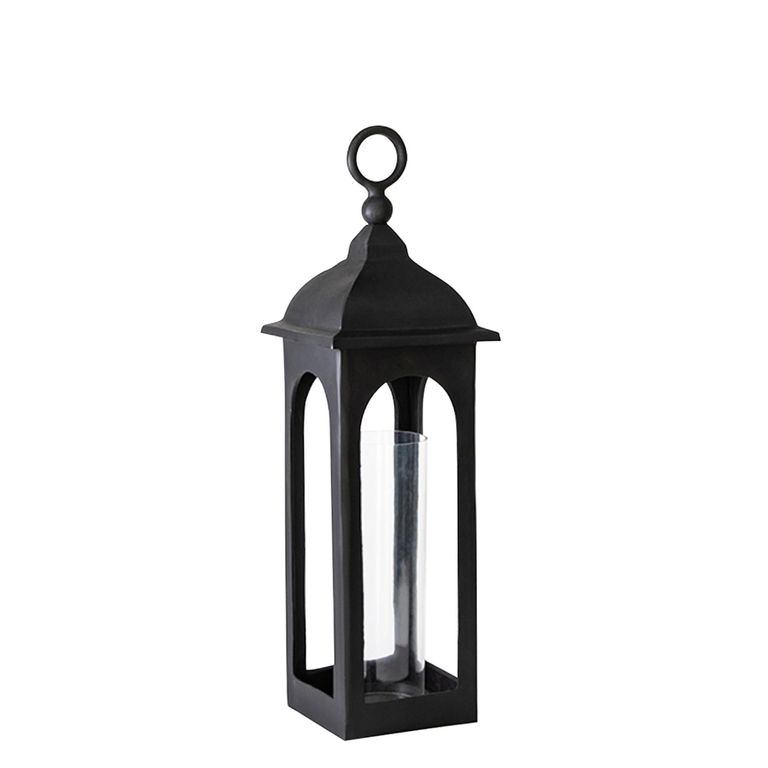 Halden Floor Lantern - Black Metal - Medium