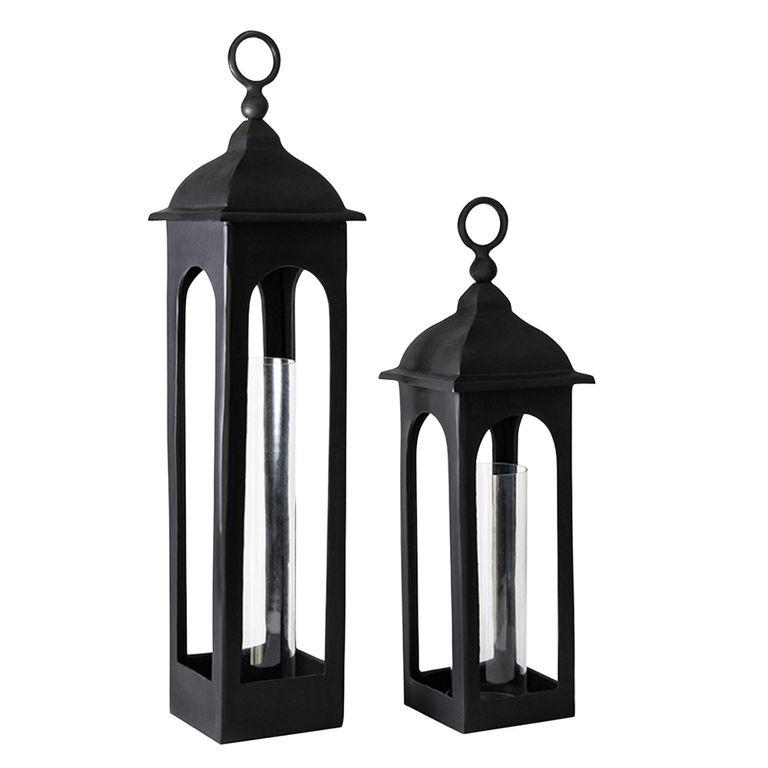 Halden Floor Lantern - Black Metal - Medium