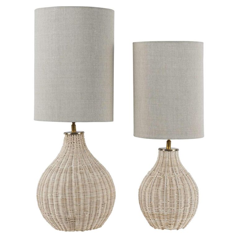 Natural Rattan Table Lamp - Large