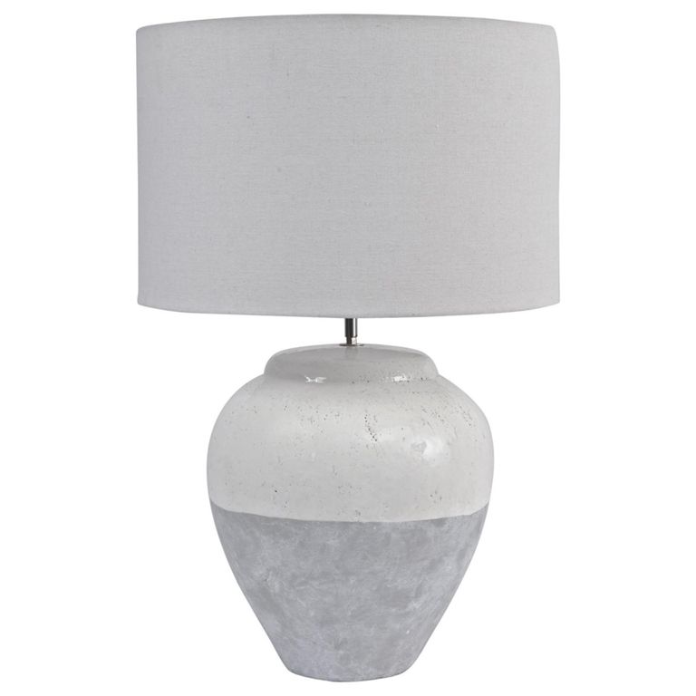 Skyline Table Lamp - White and Grey Ceramic - Large