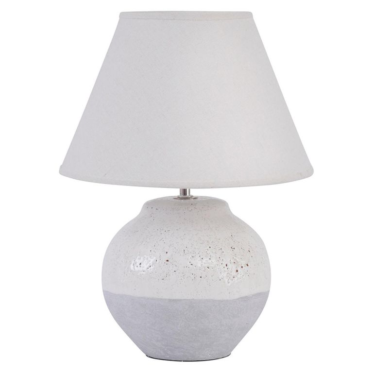 Skyline Table Lamp - White and Grey Ceramic - Small