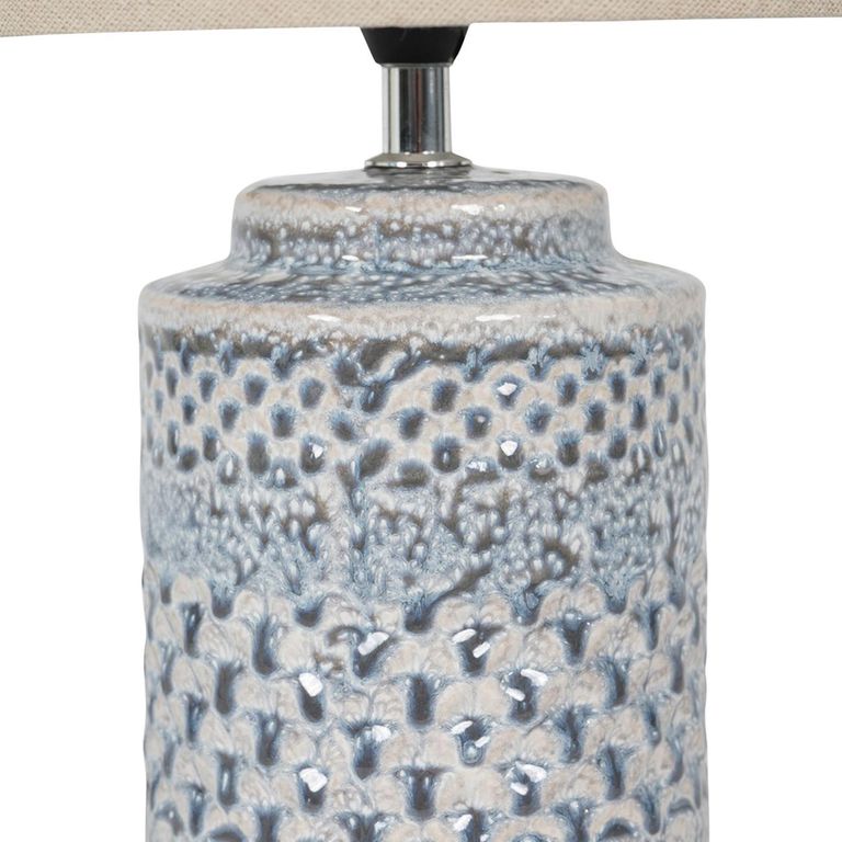 Stormy Table Lamp - Blue and Grey Ceramic