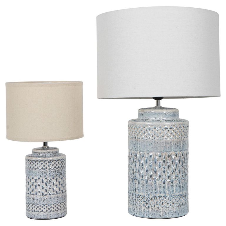 Stormy Table Lamp - Blue and Grey Ceramic