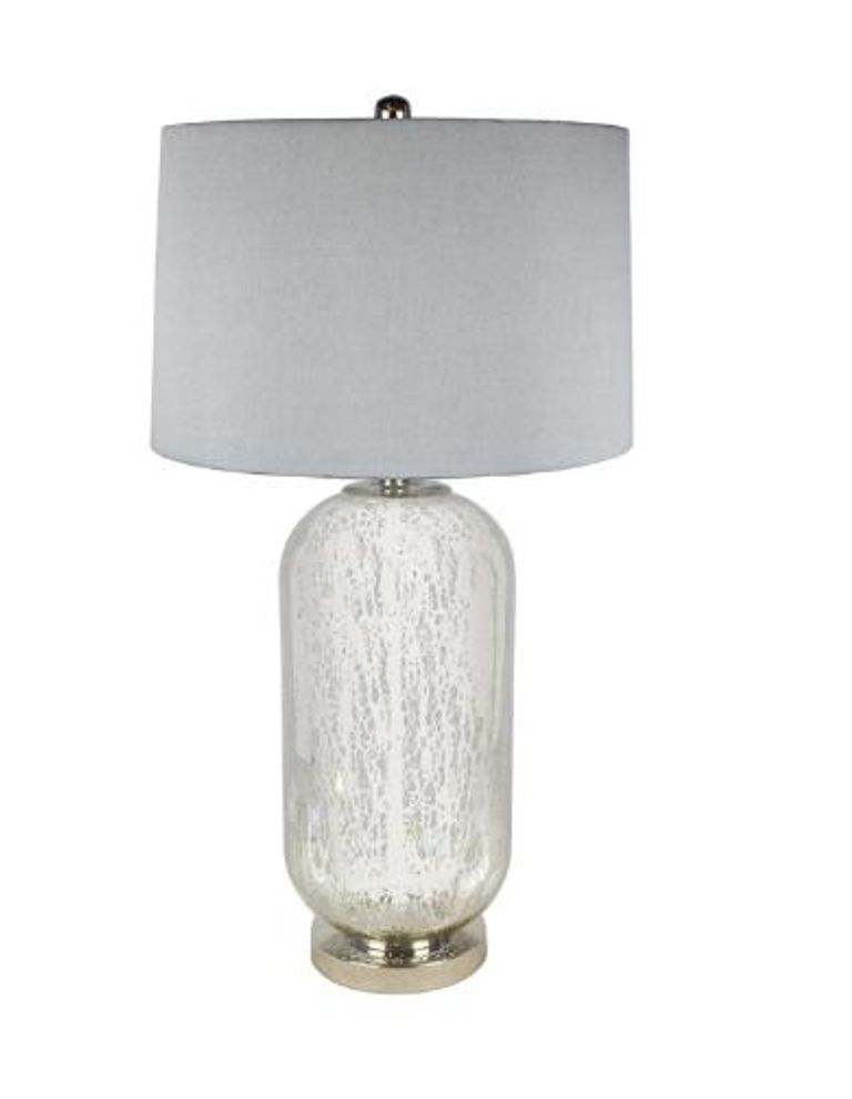 Table Lamp - Mercury Grey Shade - Silver Glass - Set of 2