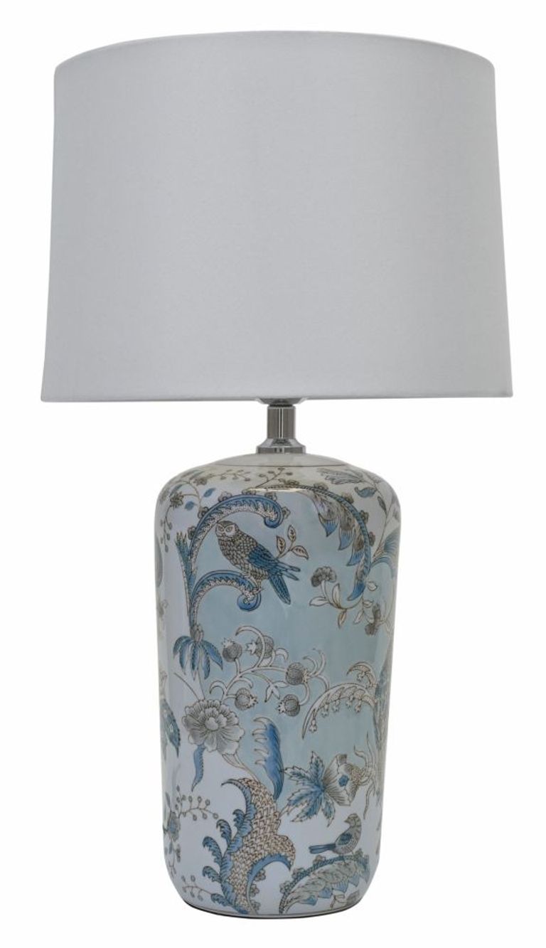 Delia Ceramic Table Lamp - Blue - Large