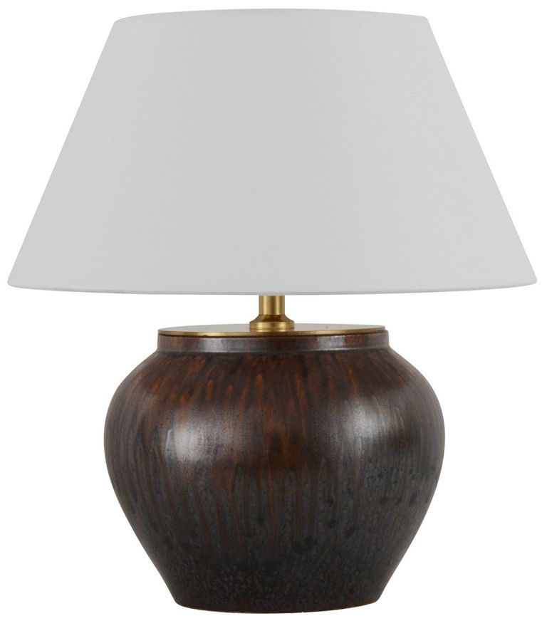 Orna Table Lamp - White and Brown