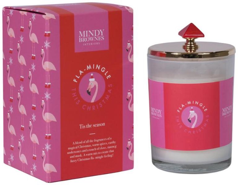 Tis the Season Candle - Pink, Red and White Glass - Set of 12