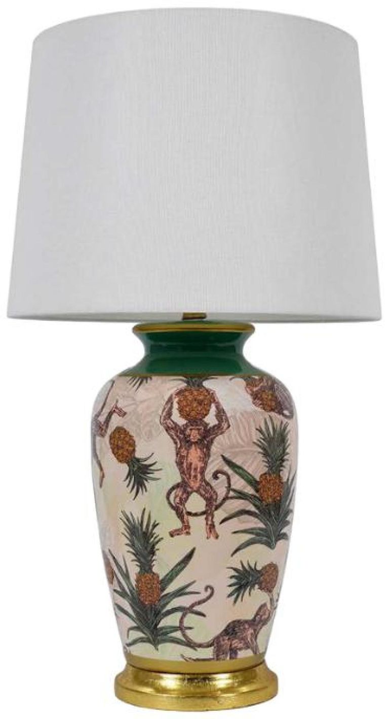 Umna Ceramic Lamp - Off White and Brown