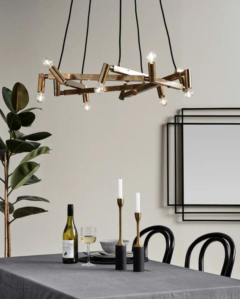 Brass 10 Bulbs Chandelier  
