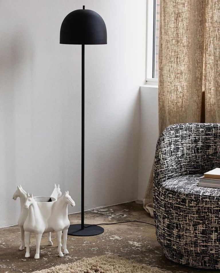 Glow Matt Black Metal Floor Lamp