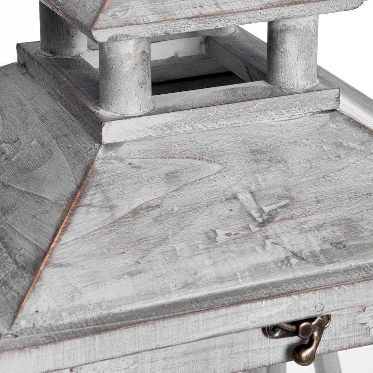 Set Of 3 Wooden Lanterns with Traditional Cross Section