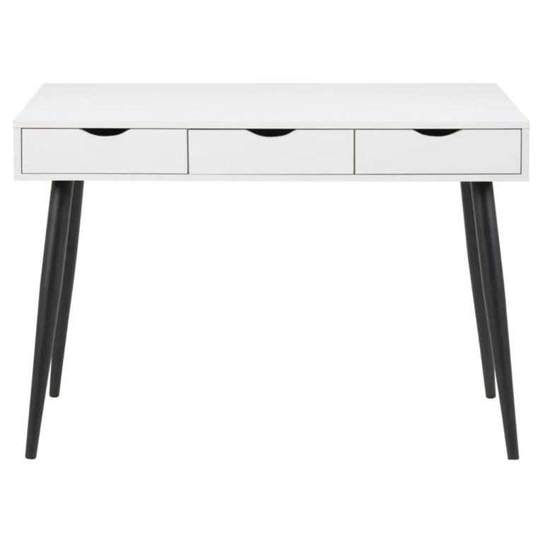 Neptun Office Desk - 3 Drawer - White and Black