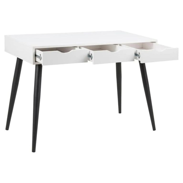 Neptun Office Desk - 3 Drawer - White and Black