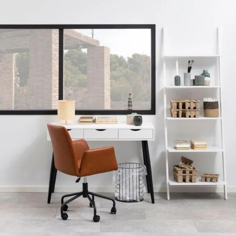 Neptun Office Desk - 3 Drawer - White and Black