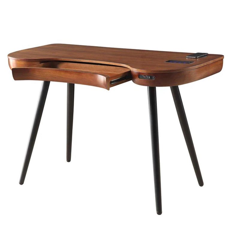 San Francisco Charging Desk - Walnut - Bluetooth Speaker - PC711