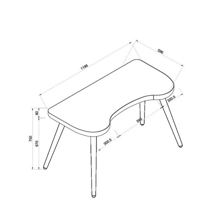 San Francisco Executive Curved Desk - Walnut - PC714