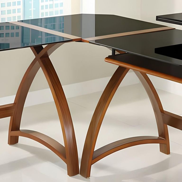 Curve Corner Connector - Walnut Black Glass - PC201 CC