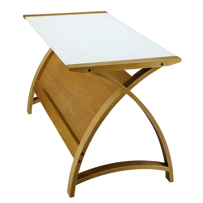 Curve Laptop Table - Oak - PC201 1300LT