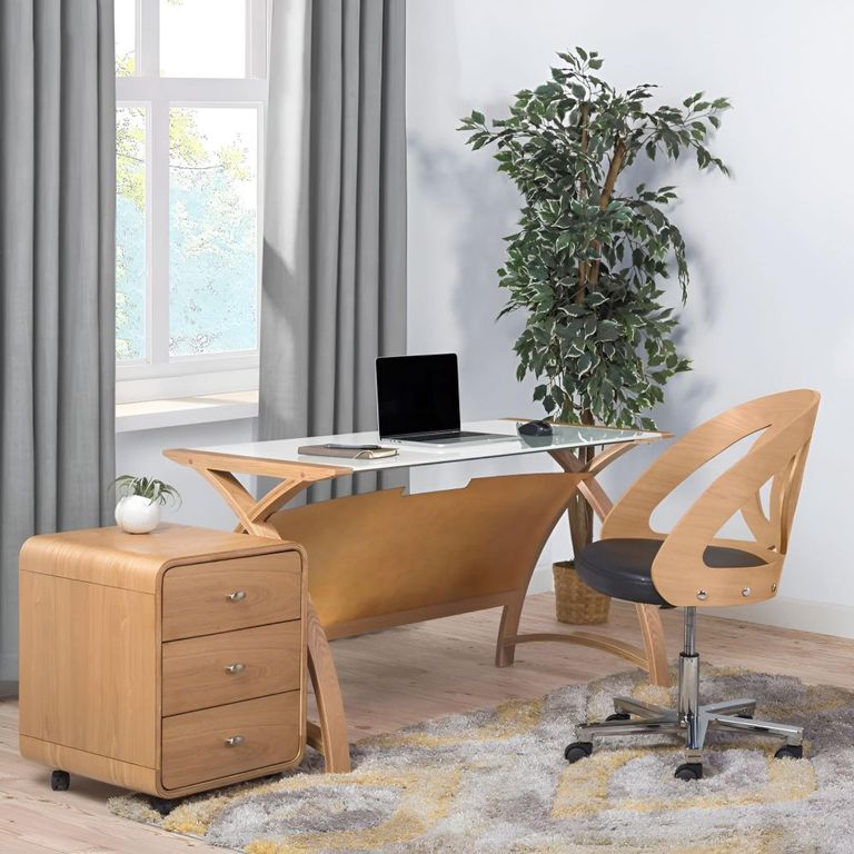 Curve Laptop Table - Oak - PC201 1300LT