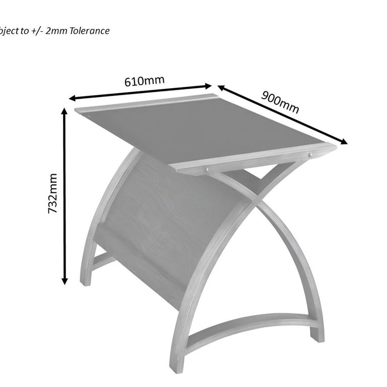 Curve Laptop Table - Oak - PC201 900LT