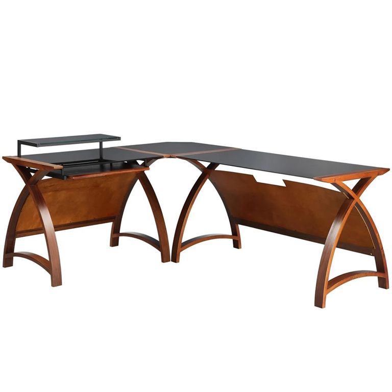 Curve Corner Connector - Walnut Black Glass - PC201 CC