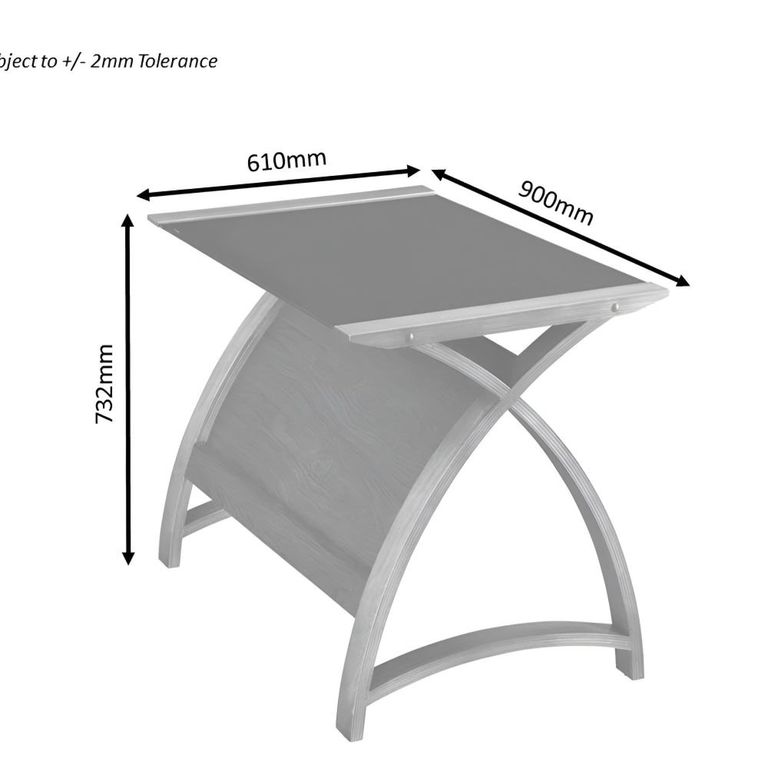 Curve Laptop Table - Walnut - PC201 900LT