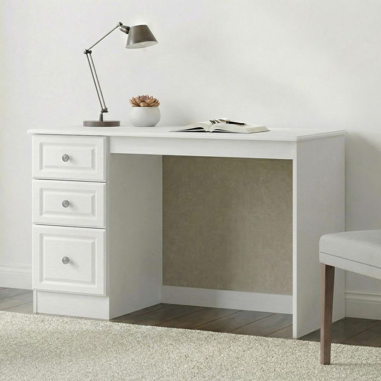 Pembroke White 3 Drawer Desk