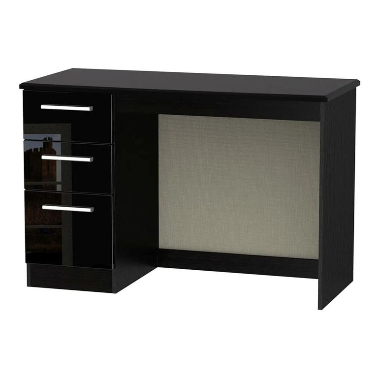 Knightsbridge Desk - 3 Drawer - Black Gloss
