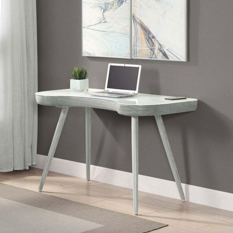 San Francisco Executive Curved Desk - Grey and White - PC714