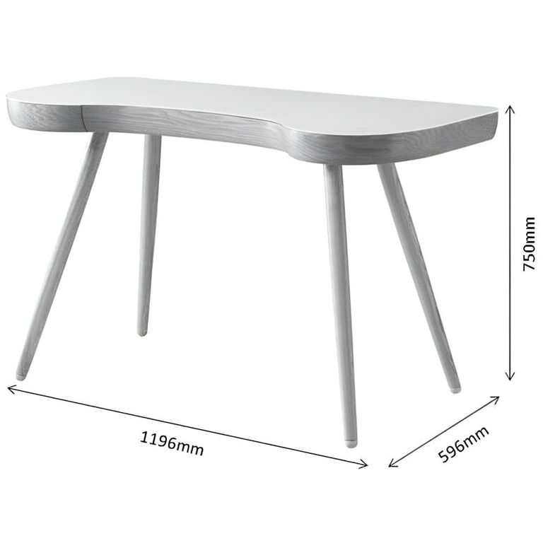 San Francisco Executive Curved Desk - Oak and White - PC714