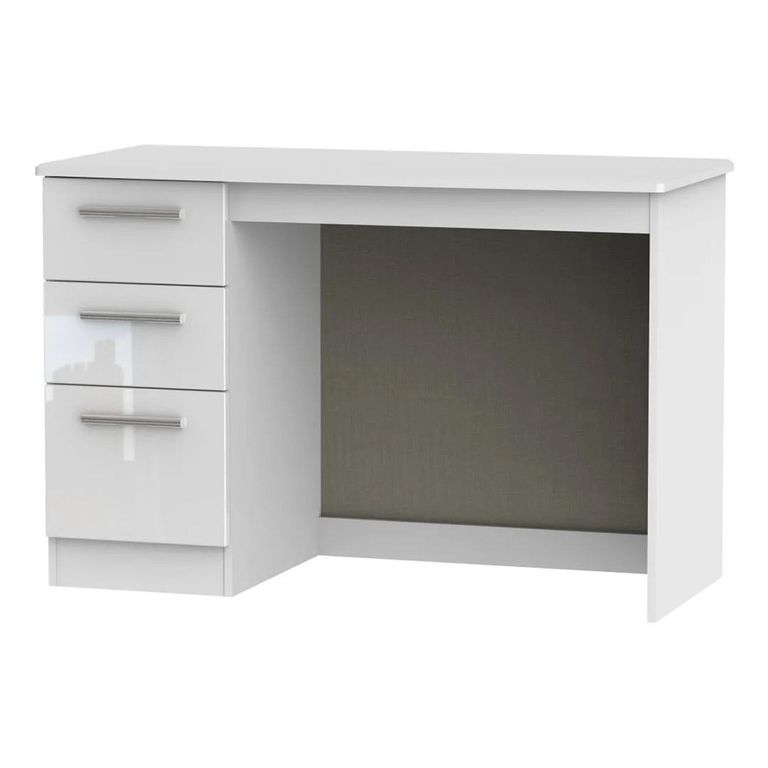Knightsbridge Desk - 3 Drawer - White Gloss